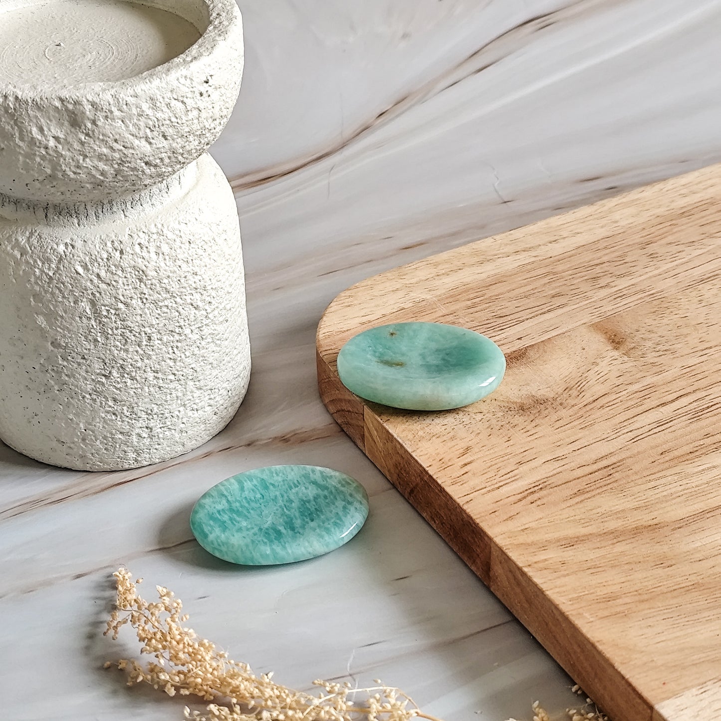 galet anti stress en amazonite