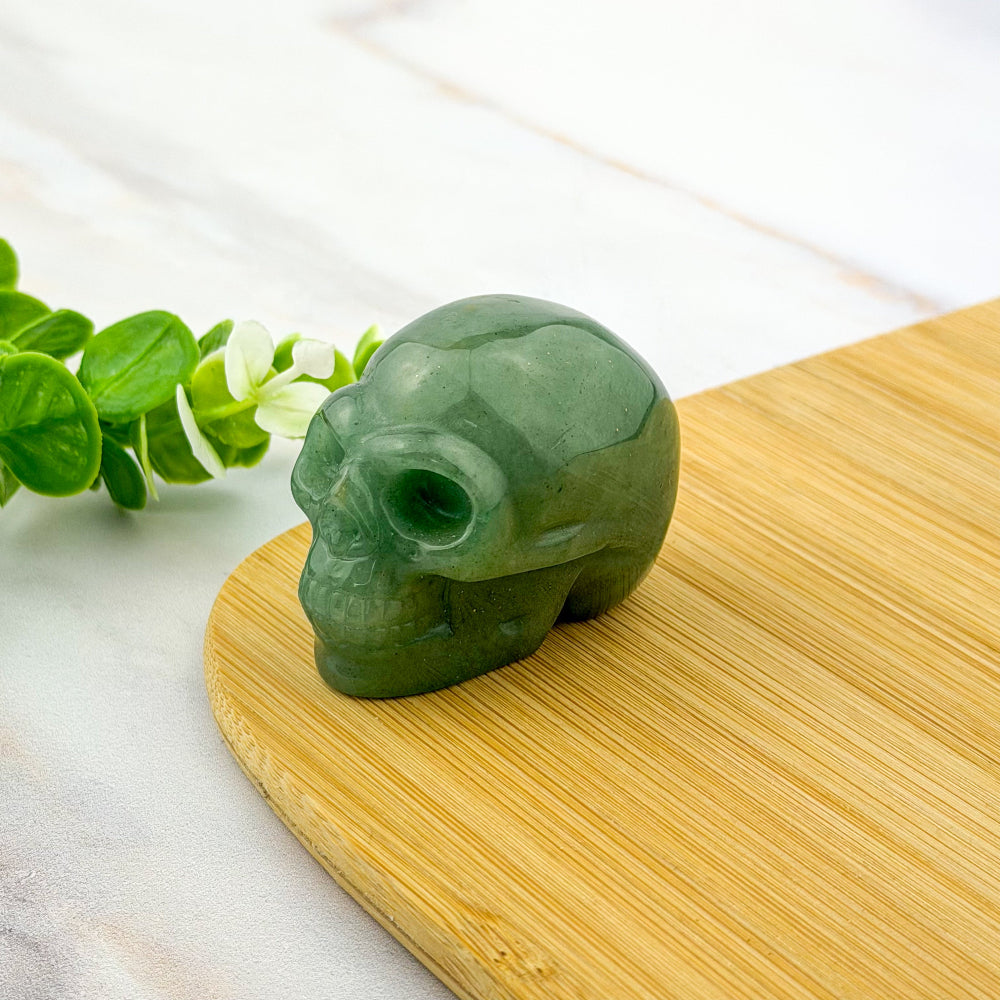 crâne en aventurine verte