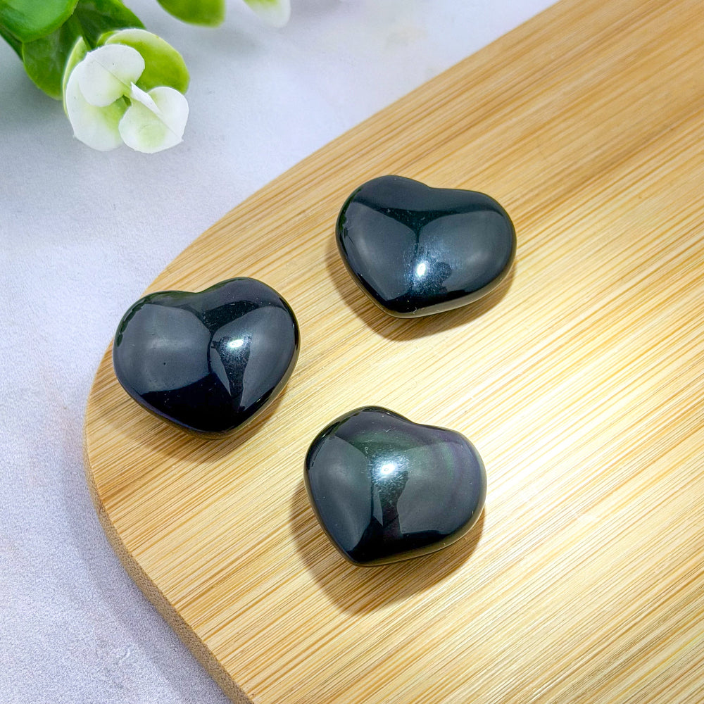 Petit coeur en obsidienne oeil céleste
