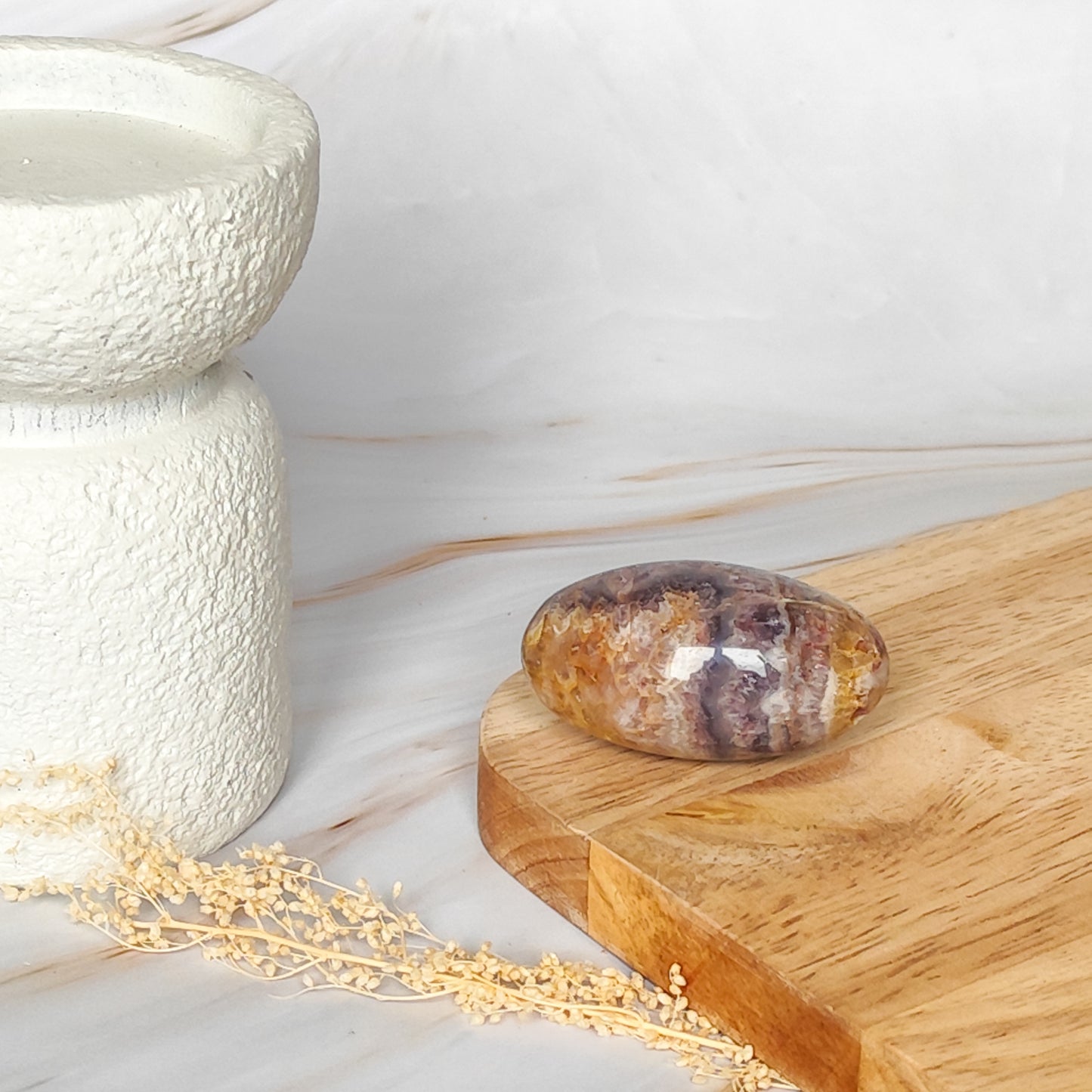 Shiva Lingam en Améthyste Chevron