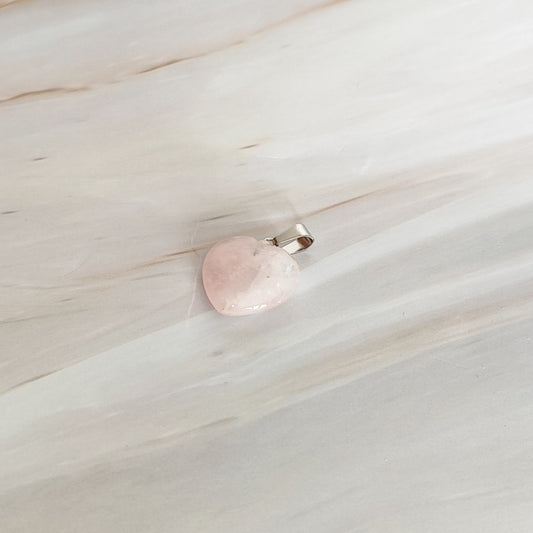 Pendentif coeur en quartz rose