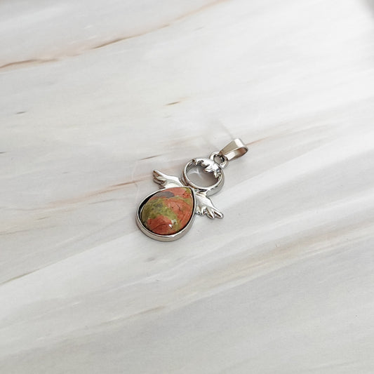 Pendentif ange en unakite