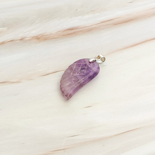 pendentif aile d'ange en améthyste