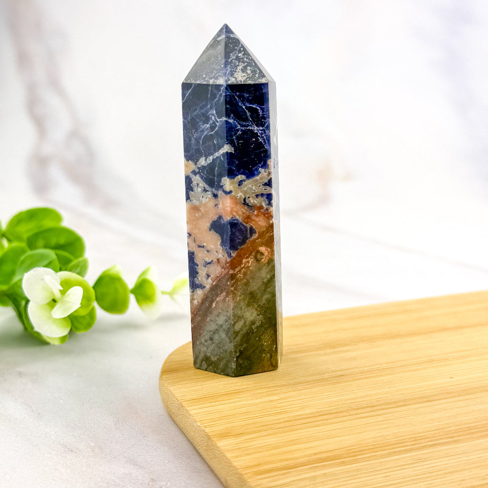 Pointe sodalite rose et bleue