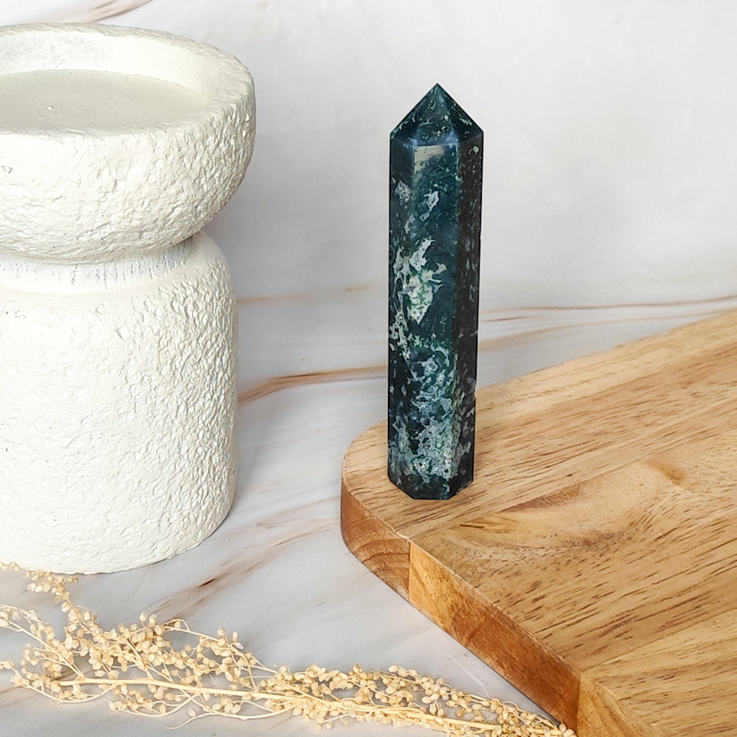 Pointe en Agate Mousse Druzy