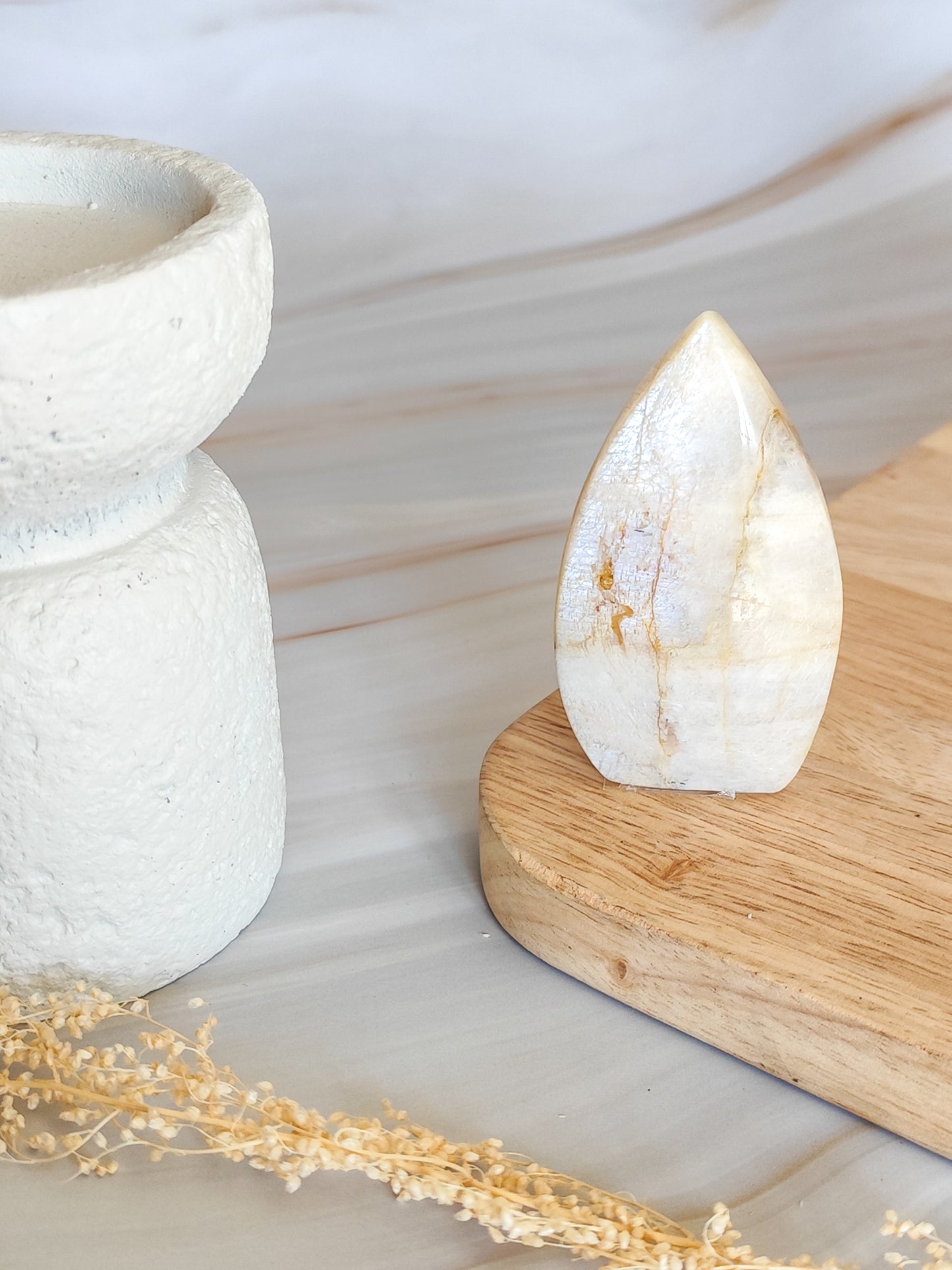 Flamme en Pierre de Lune beige