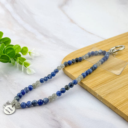 accroche téléphone personnalisable sodalite et labradorite