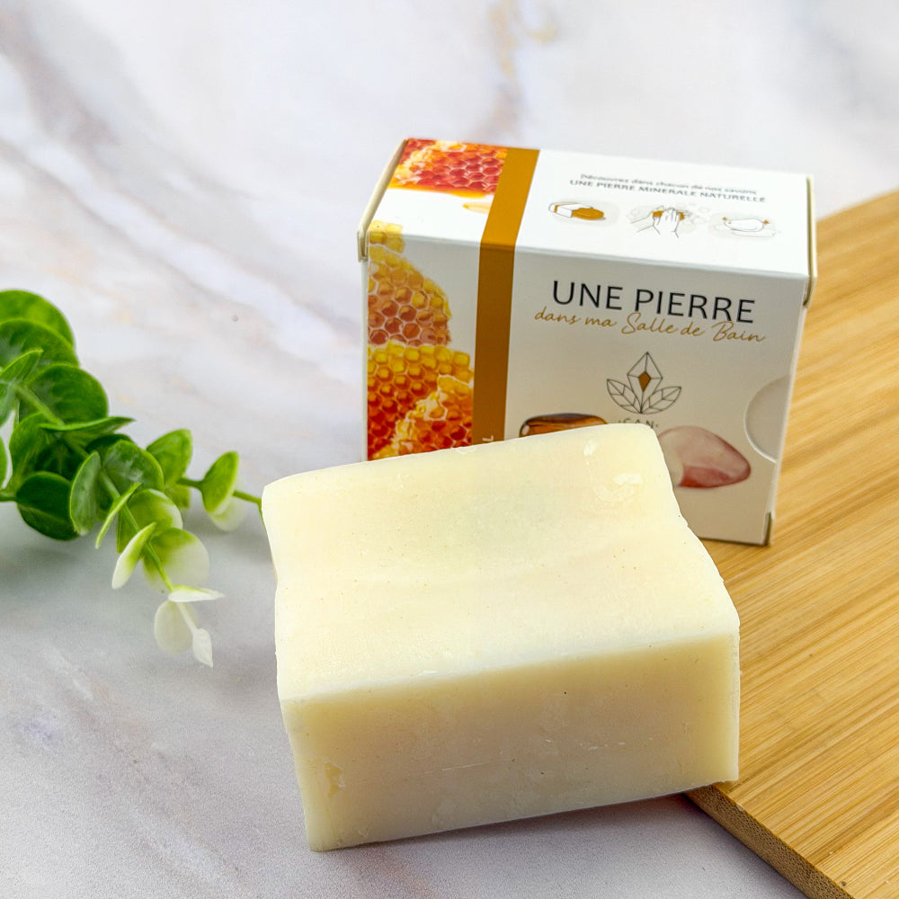 savon miel avec pierre roulée 