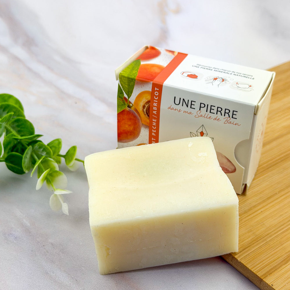 savon exfoliant pêche abricot