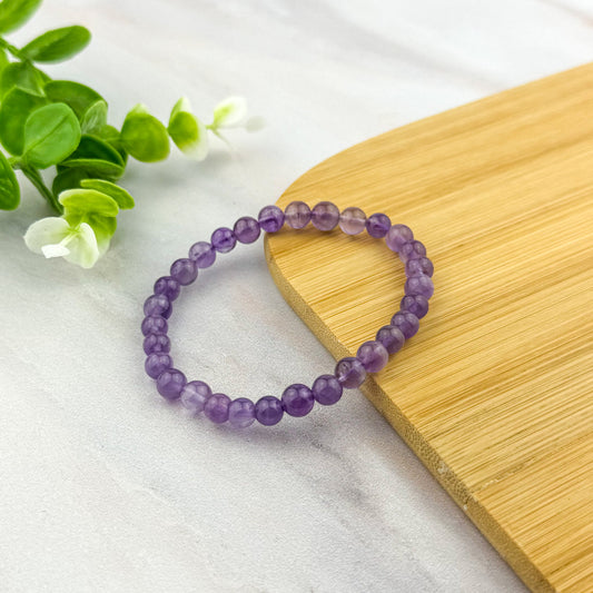 bracelet boule 6mm en améthyste