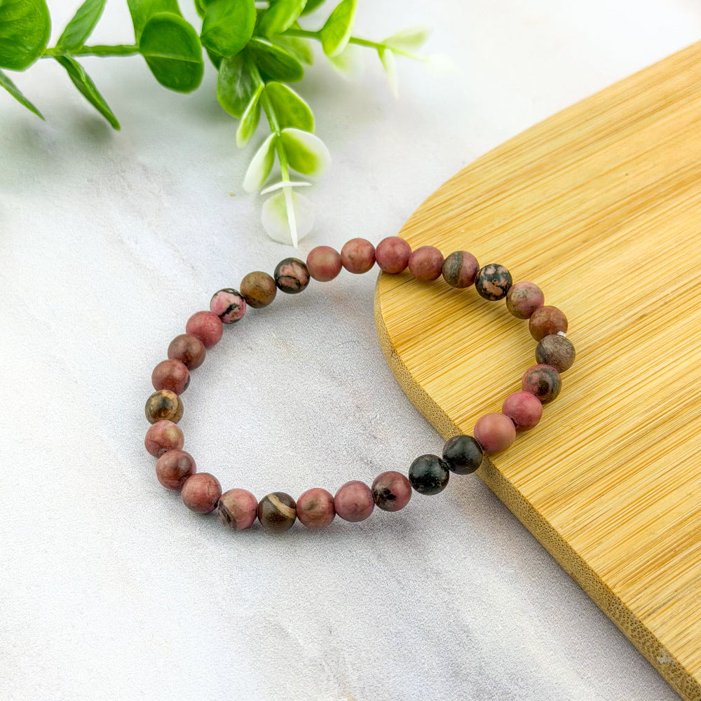 bracelet en rhodonite