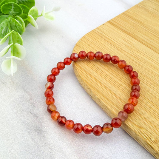 Bracelet boule 6 mm en cornaline