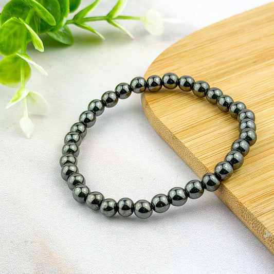 bracelet boule en hématite