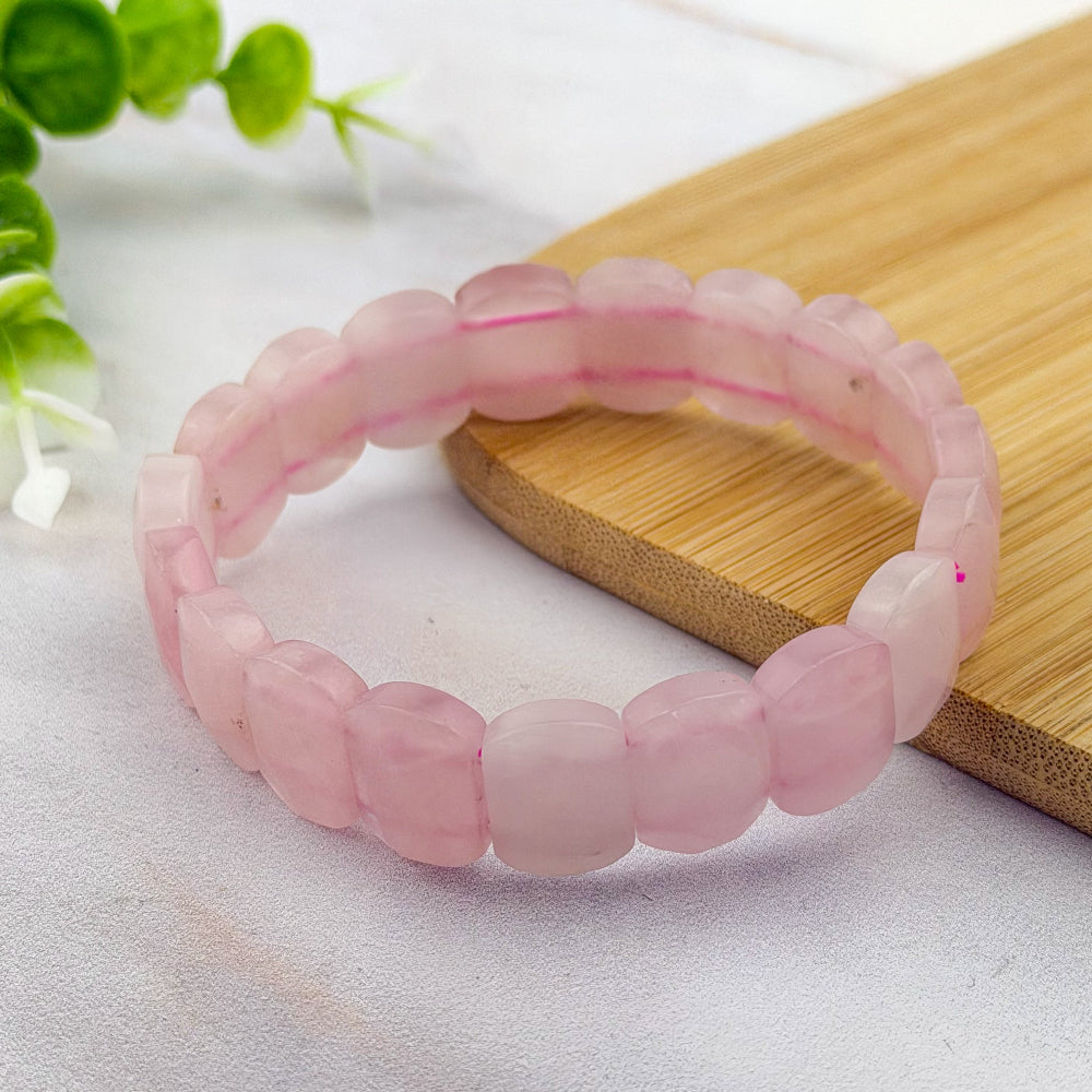 bracelet quartz rose facetté