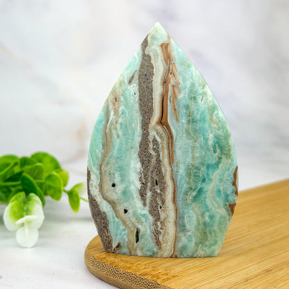 forme libre en calcite des caraibes avec cavités
