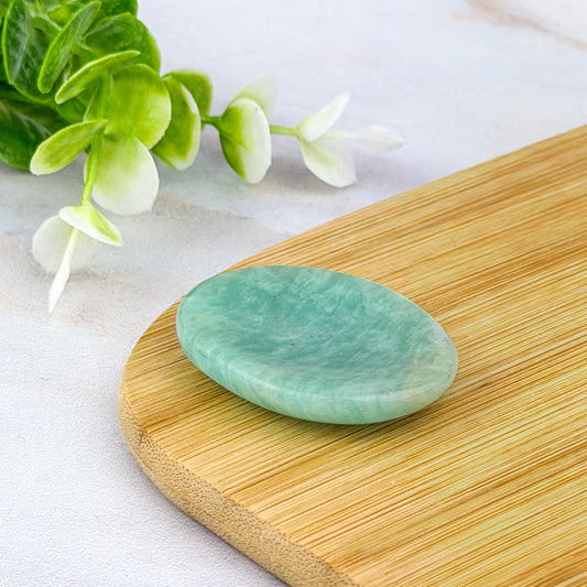 Galet anti stress incurvé amazonite