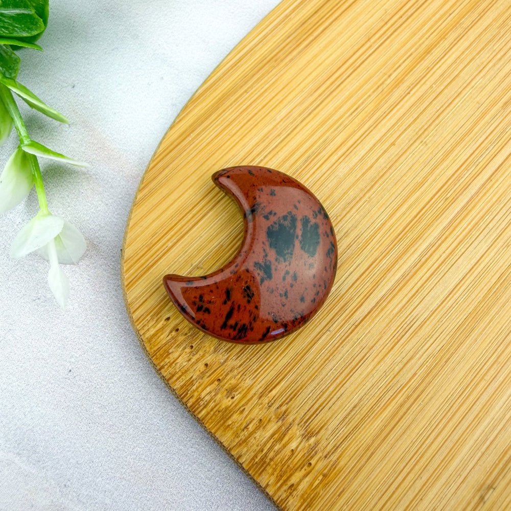 Pierre de poche en obsidienne acajou