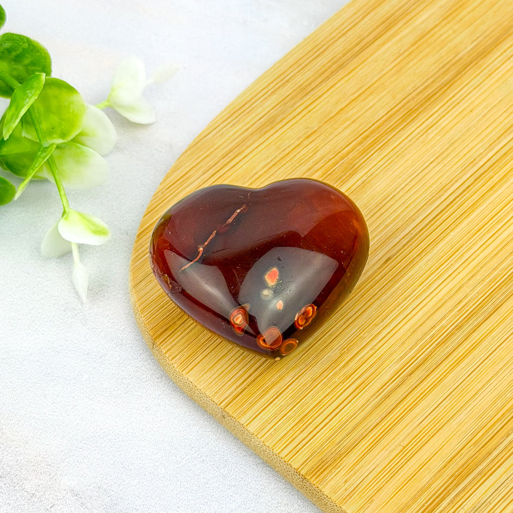 coeur en cornaline rouge
