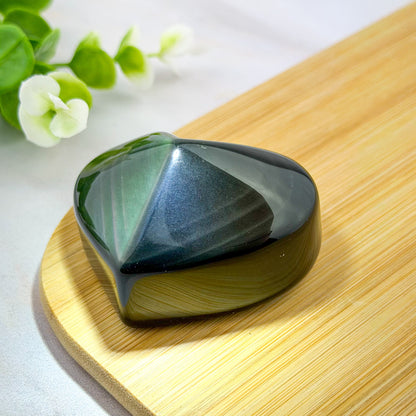 Coeur en Obsidienne Oeil céleste incurvé