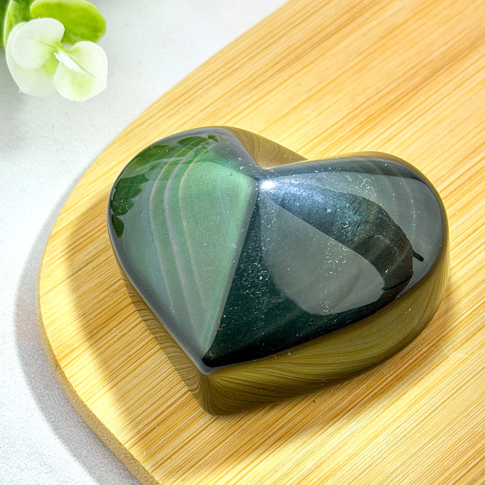 Coeur en obsidienne oeil céleste