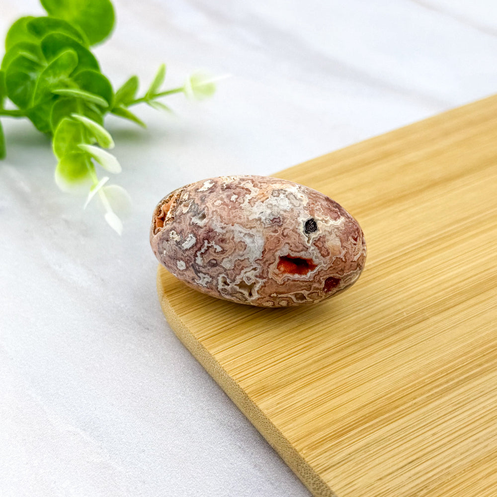 shiva en agate crazy lace rose drusé