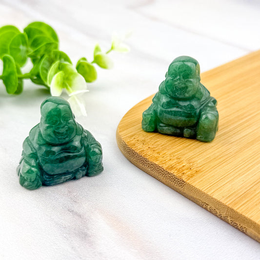 Bouddha rieur en aventurine verte