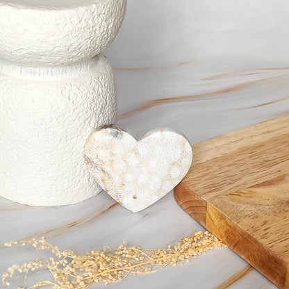 Coeur en Corail Fossilisé