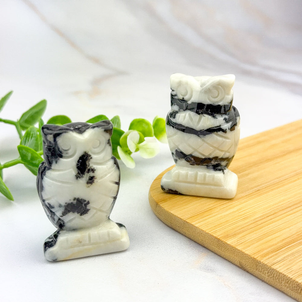 Chouette en jaspe zbre