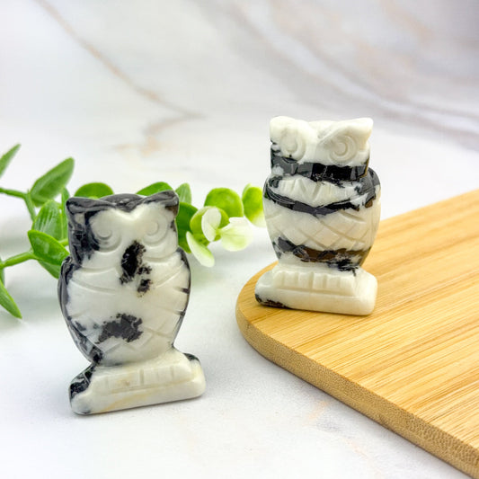 Chouette en jaspe zbre