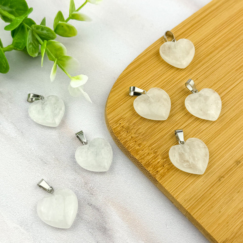 Pendentif cœur en Cristal de Roche