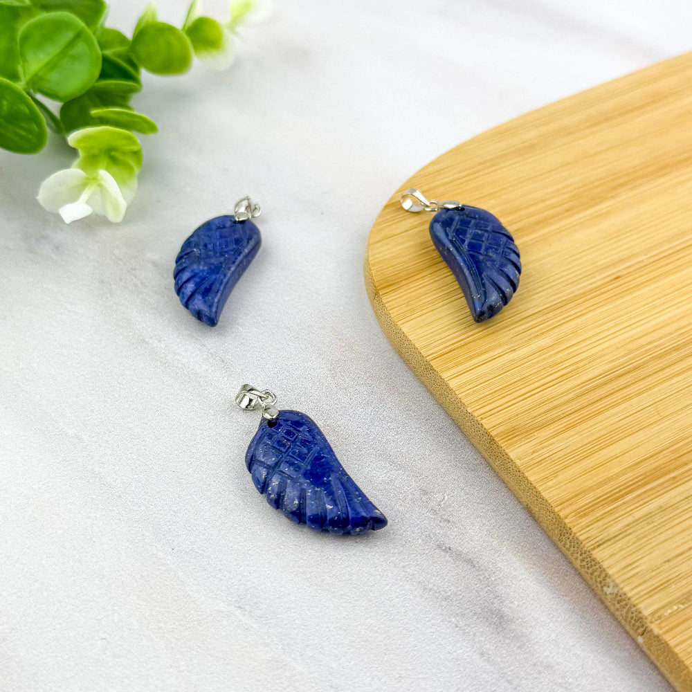 pendentif aile d'ange en lapis lazuli