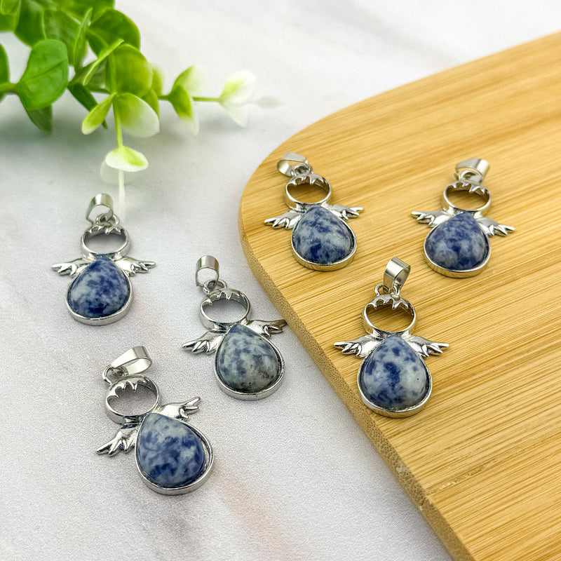 Pendentif Ange en Sodalite Naturelle – Pierre Lithothérapie