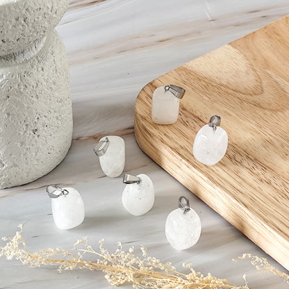 pendentif rectangle en cristal de roche