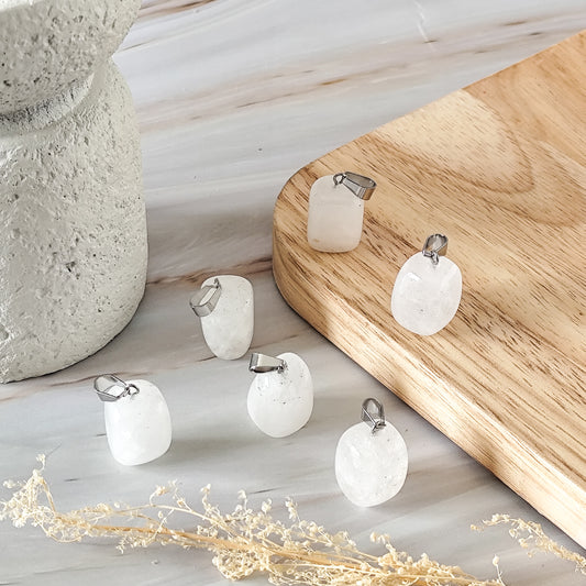 pendentif rectangle en cristal de roche