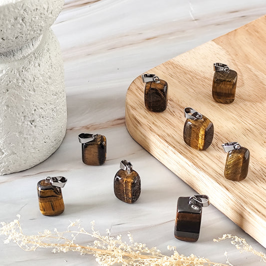 Pendentif rectangle en Oeil de Tigre