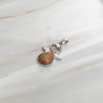 Pendentif ange en unakite