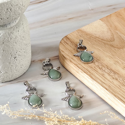 Pendentif ange en aventurine verte