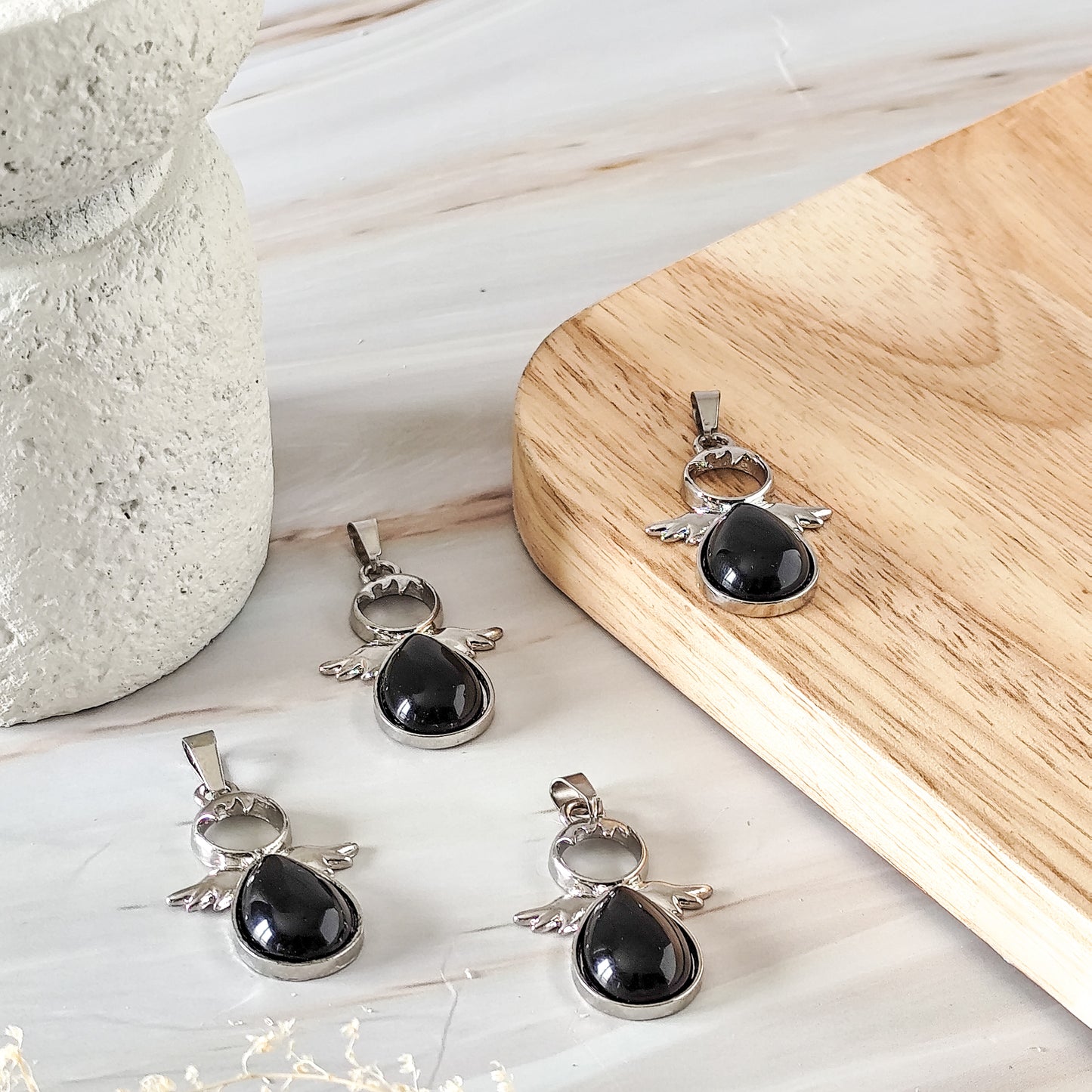 pendentif en obsidienne noire