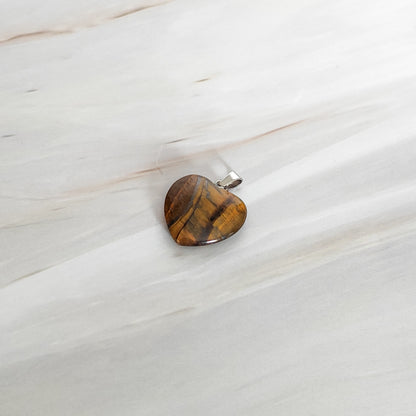 pendentif coeur en oeil de tigre