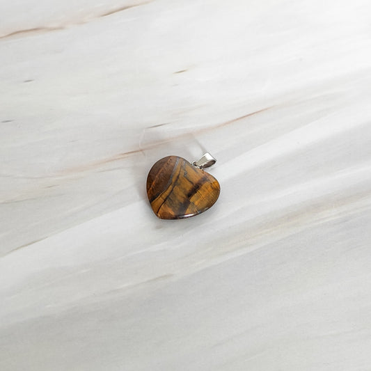 pendentif coeur en oeil de tigre