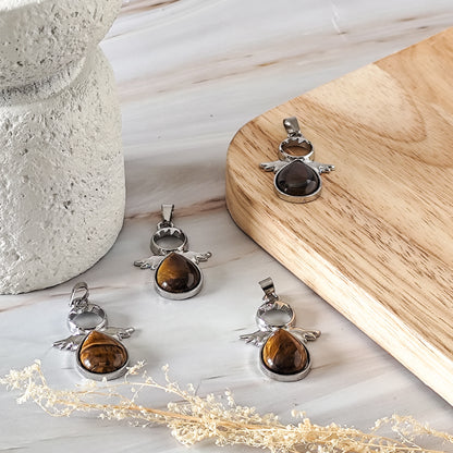 pendentif ange en oeil de tigre