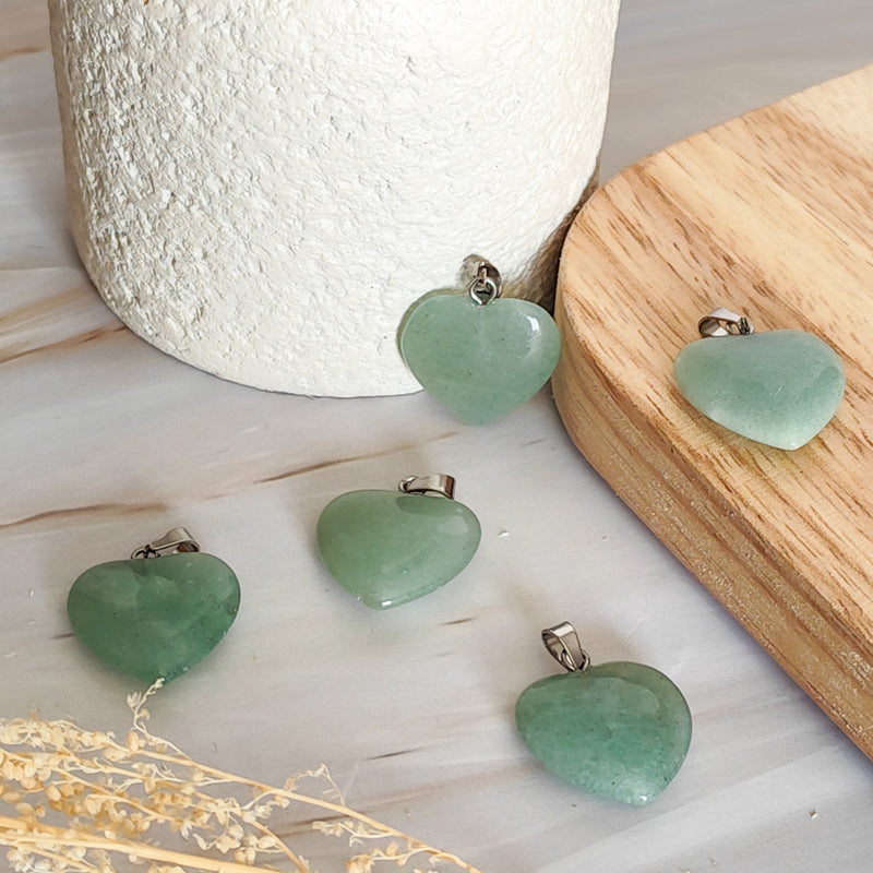 Pendentif coeur en Aventurine Verte