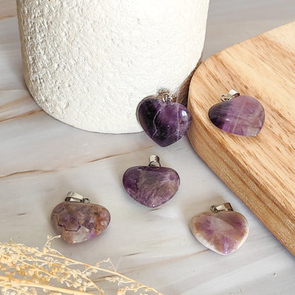 pendentif coeur en améthyste