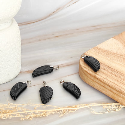 Aile d'ange en obsidienne noire