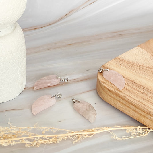 aile d'ange en quartz rose