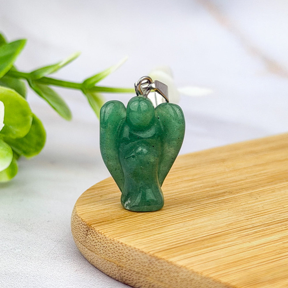 Aventurine verte ange en pendentif