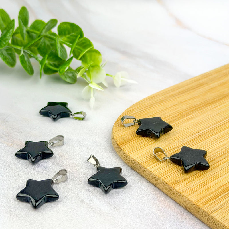 Pendentif étoile en Obsidienne Noire