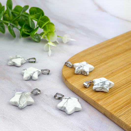 pendentif en howlite blanche