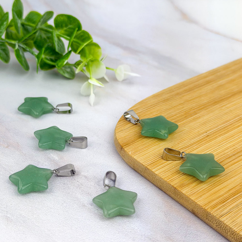Pendentif étoile en aventurine verte
