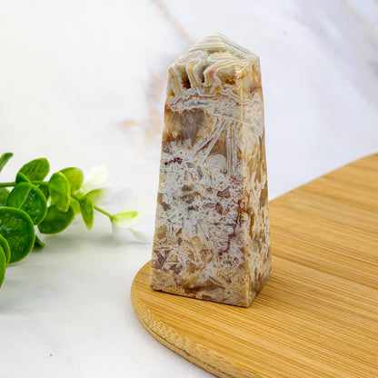 pointe agate crazy lace jaune cristalisée